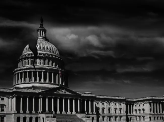 Capitol building with cracks